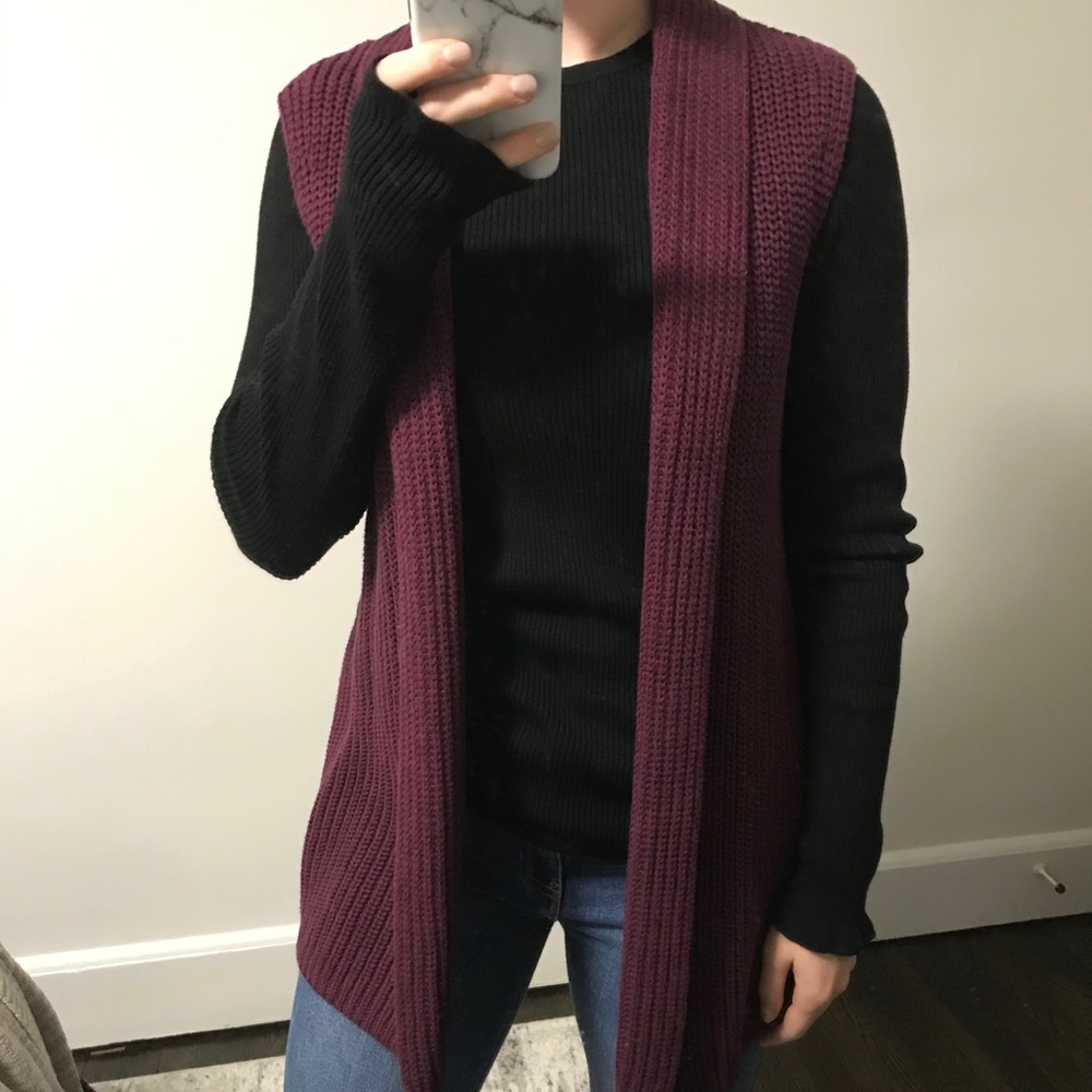 The GAP Red/Purple Open Sweater Vest